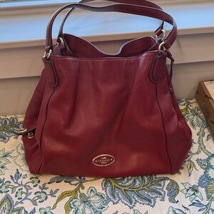 Coach Burgundy Leather Shoulder Bag